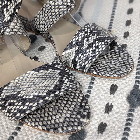 AGL Attilio Giusti Leombruni Snakeskin Leather Sandals Gray Women's Size 38 1/2 - Picture 2 of 7